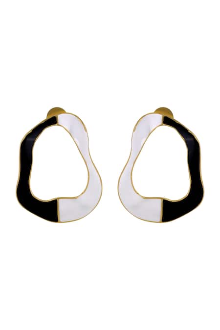 Shop Varnika Arora Black Embroidery Cascade Color Block Earrings at Aza Fashions Shop_Varnika Arora_Black Embroidery Cascade Color Block Earrings _at_Aza_Fashions