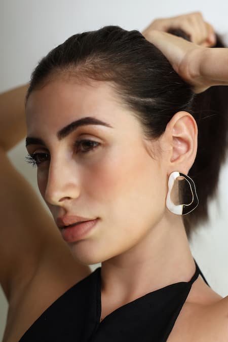 Buy Varnika Arora Black Embroidery Cascade Color Block Earrings Online at Aza Fashions Buy_Varnika Arora_Black Embroidery Cascade Color Block Earrings _Online_at_Aza_Fashions