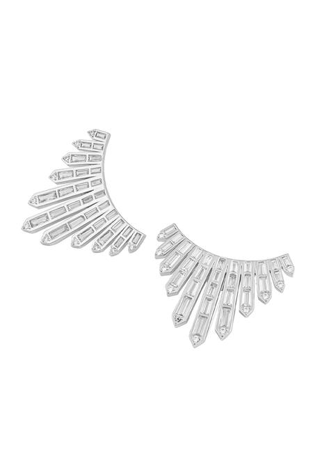 Buy Isharya Silver Plated Crystals Crown Jewel Statement Studs Online at Aza Fashions Buy_Isharya_Silver Plated Crystals Crown Jewel Statement Studs _Online_at_Aza_Fashions