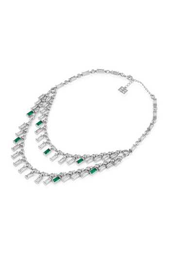 Buy Isharya Green Layered Streak Luxe Collar Necklace Online at Aza Fashions Buy_Isharya_Green Layered Streak Luxe Collar Necklace_Online_at_Aza_Fashions