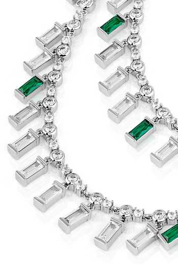 Shop Isharya Green Layered Streak Luxe Collar Necklace Online at Aza Fashions Shop_Isharya_Green Layered Streak Luxe Collar Necklace_Online_at_Aza_Fashions