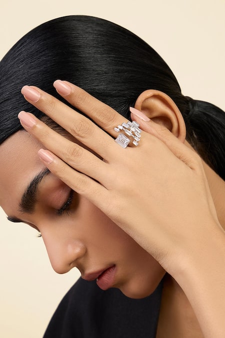 ISHARYA Art Deco Cocktail Ring 