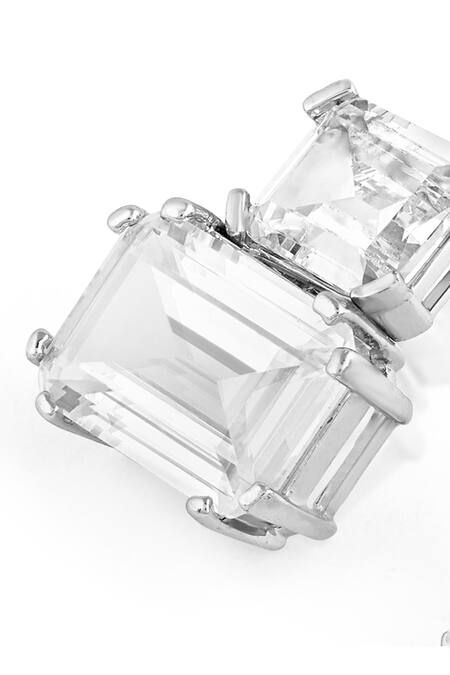 Shop_Isharya_Silver Plated Crystals Libra Diamond Drop Earrings_Online_at_Aza_Fashions