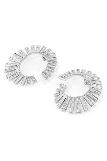 Buy_Isharya_Silver Plated Crystals Spiral Orange Peel Studs_Online_at_Aza_Fashions