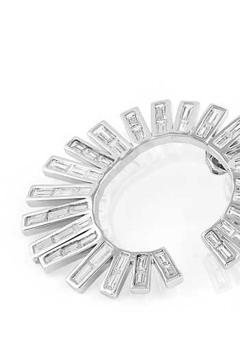 Shop_Isharya_Silver Plated Crystals Spiral Orange Peel Studs_Online_at_Aza_Fashions