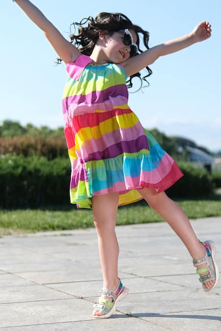 Anaario Organic Cotton Panelled Printed Dress 