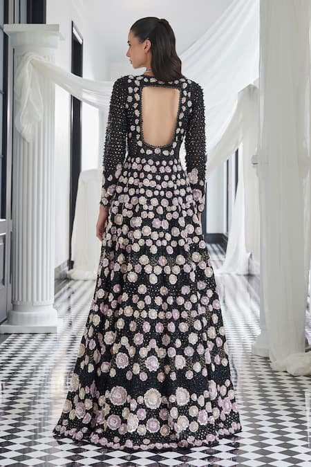 Istya Floral Patchwork Embroidered Jacket & Skirt Set 