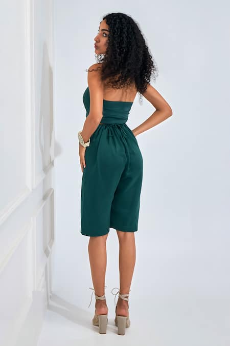 NA-KA Solid Bermuda Set With Blazer Jacket 