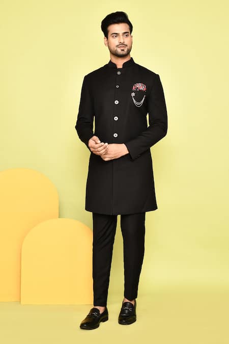 Aryavir Malhotra Plain Sherwani With Pant 