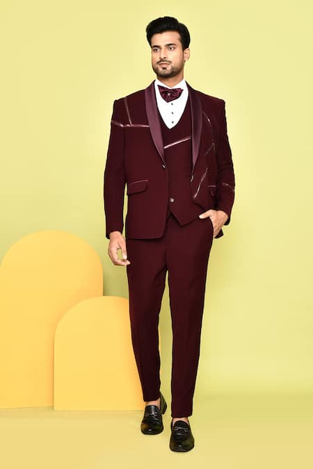 Aryavir Malhotra Pintuck Work Tuxedo Set 