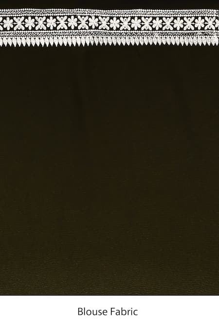 Naintara Bajaj_Black Georgette Embroidery Floral Saree With Unstitched Blouse Piece _Online_at_Aza_Fashions