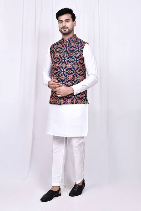 Buy_Arihant Rai Sinha_Multi Color Silk Embroidery Multicolor Geometric Pattern Jacket 