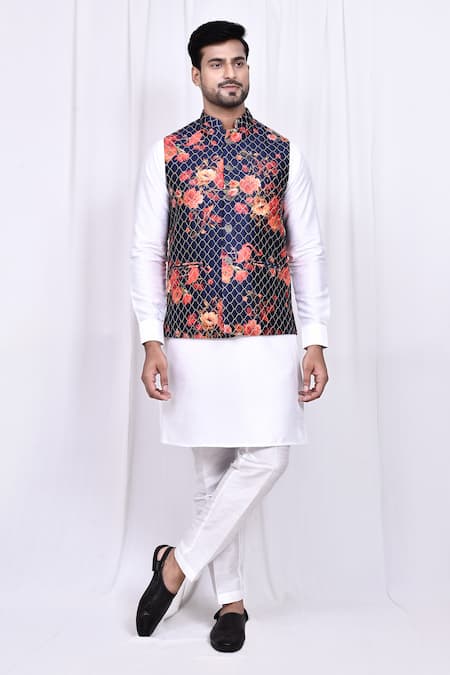 Aryavir Malhotra Floral Print & Embroidered Jacket 