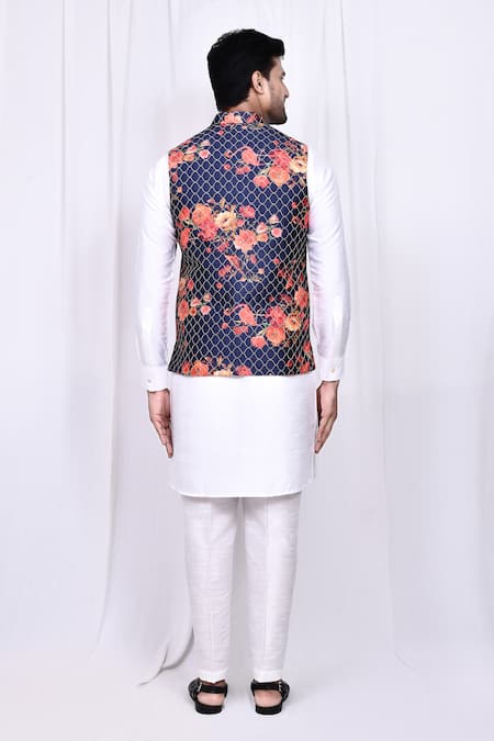 Arihant Rai Sinha Floral Print & Embroidered Nehru Jacket 