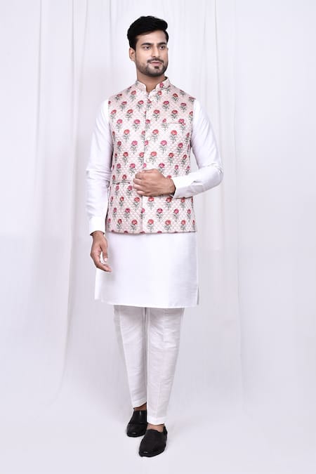 Aryavir Malhotra Floral Print & Sequin Embroidered Jacket 