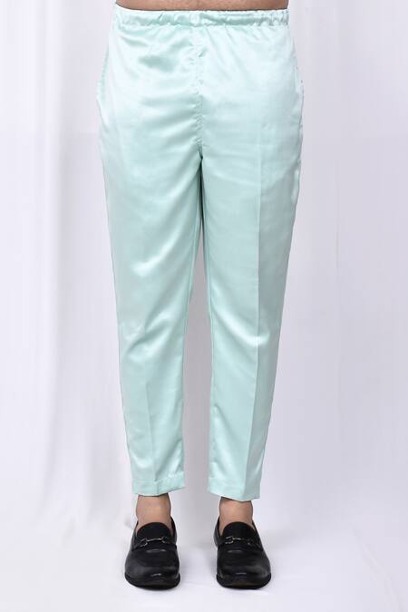 Arihant Rai Sinha_Green Satin Solid Long Sleeve Shirt And Pant Set _Online_at_Aza_Fashions