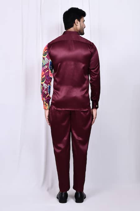 Arihant Rai Sinha Solid Button Down Long Sleeve Shirt & Pant Set 