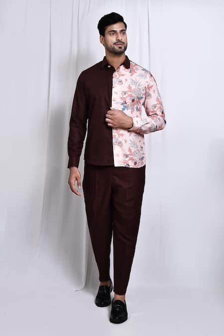 Arihant Rai Sinha Multi Color Shirt Satin Cotton Printed Floral Blocked And Pant Set 