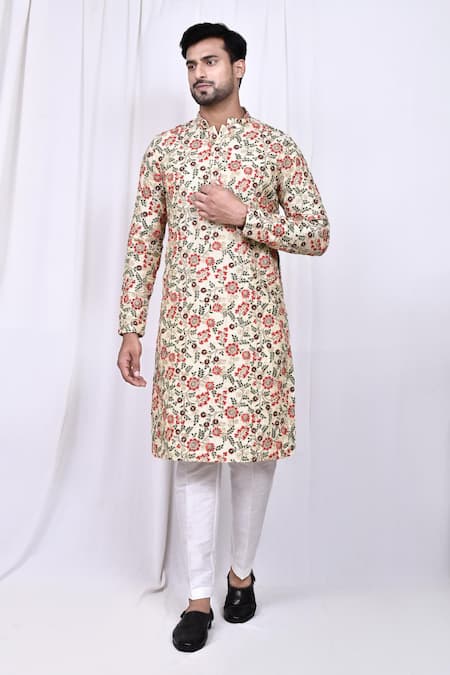 Arihant Rai Sinha Gardenia Bloom Embroidered Kurta With Pant 