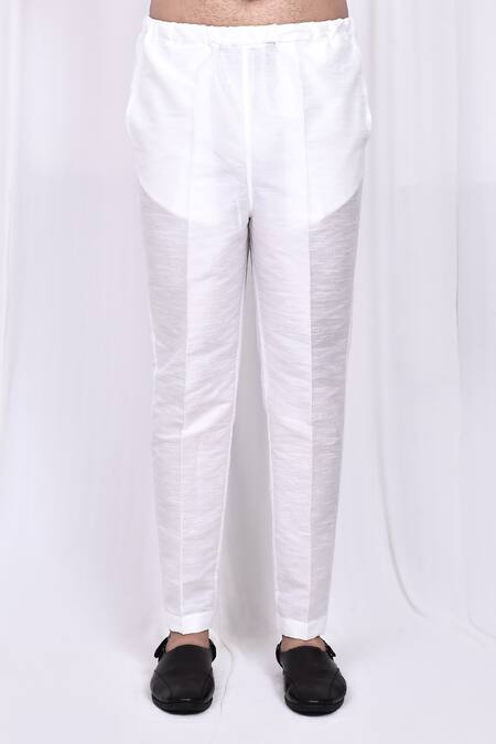 Arihant Rai Sinha_Multi Color Silk, Cotton Embroidery Gardenia Bloom Kurta With Pant _Online_at_Aza_Fashions