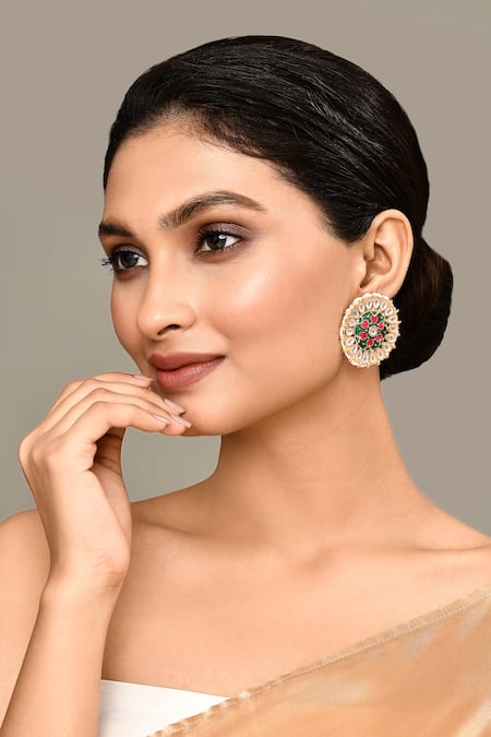 Adara Khan Enamelled Round Studs 