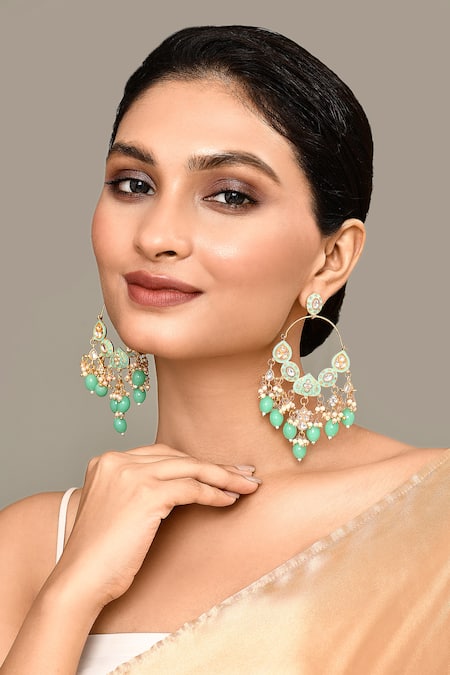 Adara Khan Kundan Embellished Earrings 