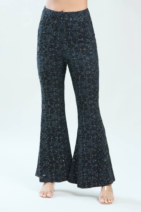 Shop Priti Sahni Black Net, Georgette, Silk Mirrors, Cut Work, Thread Palazzo Set With Stole Online at Aza Fashions Shop_Priti Sahni_Black Net, Georgette, Silk Mirrors, Cut Work, Thread Palazzo Set With Stole _Online_at_Aza_Fashions