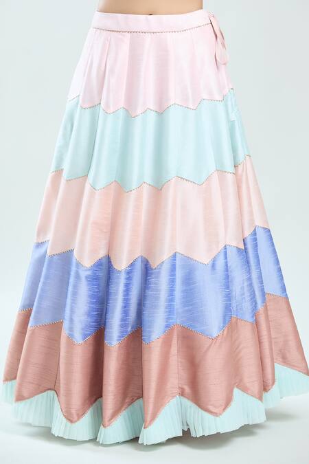 Priti Sahni Multi Color Silk, Net Cut Work, Sequins And Cutdana Embroidered Lehenga Set Online at Aza Fashions Priti Sahni_Multi Color Silk, Net Cut Work, Sequins And Cutdana Embroidered Lehenga Set _Online_at_Aza_Fashions