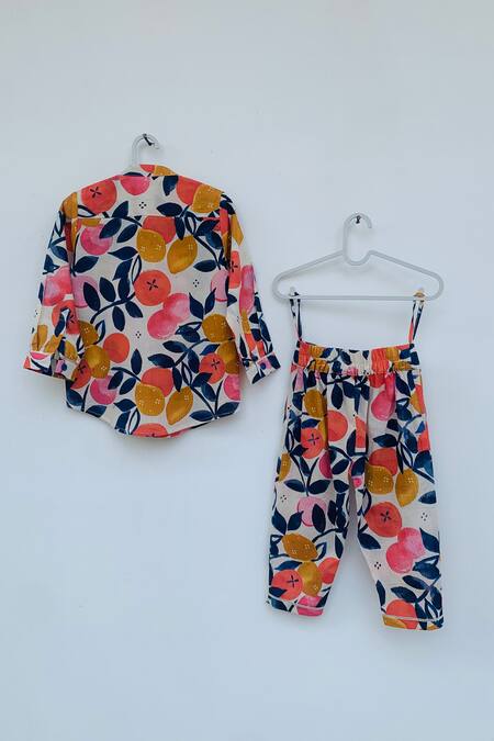 Orcr Cotton Floral Print Shirt & Pant Set 