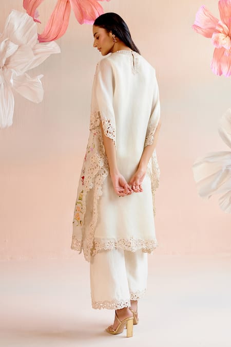 Chandrima Floral Cutwork Embroidered Kaftan 