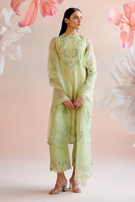 Chandrima Floral Cutwork Embroidered Kurta With Pant 