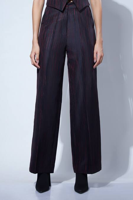 Buy Febo6 Black Silk Embroidery V-neck Harmony Thread Detailed Waistcoat And Pants Set Online at Aza Fashions Buy_Febo6_Black Silk Embroidery V-neck Harmony Thread Detailed Waistcoat And Pants Set _Online_at_Aza_Fashions