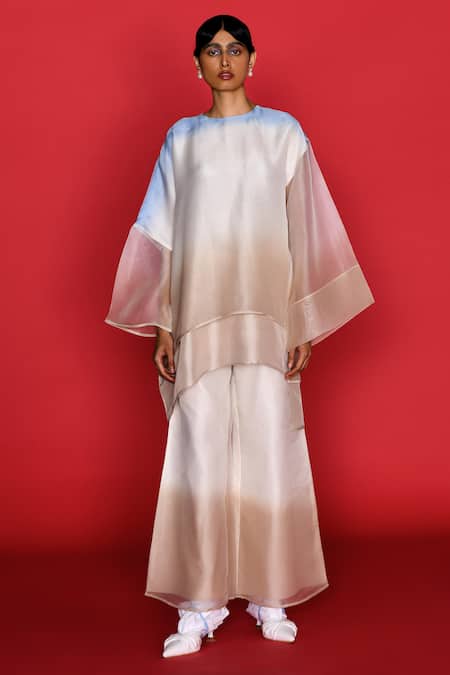 FEBO6 Ombre Asymmetric Top With Pant 