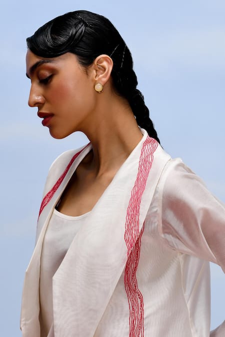 Shop_Febo6_Ivory Chanderi Embroidery Open Neck Jacket _Online_at_Aza_Fashions