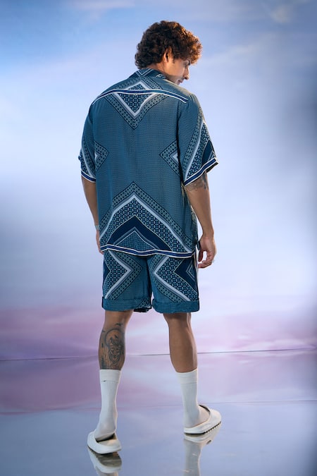 Nikita Mhaisalkar X AZA Geometric Florin Print Shirt With Shorts 