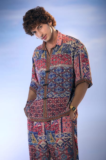 Buy Nikita Mhaisalkar X AZA Multi Color Georgette Embroidery Fleur Carpet Print Shirt With Pant Online at Aza Fashions Buy_Nikita Mhaisalkar X AZA_Multi Color Georgette Embroidery Fleur Carpet Print Shirt With Pant _Online_at_Aza_Fashions