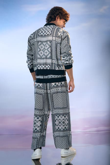 Nikita Mhaisalkar X AZA Fleur Art Print Bomber Jacket Pant Set 