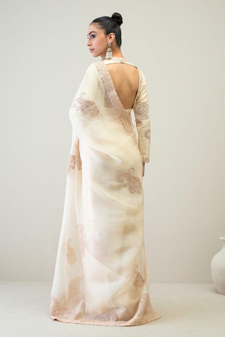 Ridhimaa Gupta Ghazal Embroidered Saree With Unstitched Blouse Piece 