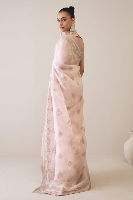 Ridhimaa Gupta Imraoz Embroidered Saree With Unstitched Blouse Piece 