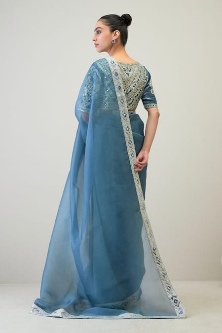 Ridhimaa Gupta Naaz Embroidered Saree With Unstitched Blouse Piece 