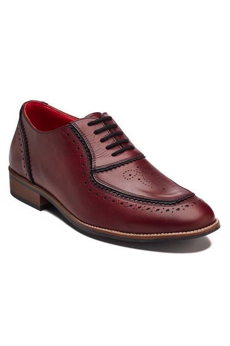 Banjaaran Studio_Red Brogue Maharaja Majestic Shoes_Online_at_Aza_Fashions