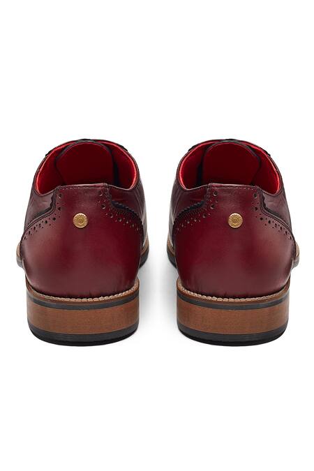 Shop_Banjaaran Studio_Red Brogue Maharaja Majestic Shoes_Online_at_Aza_Fashions