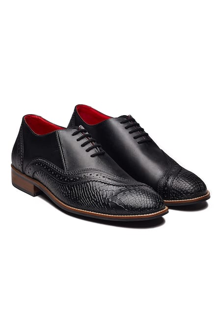 Banjaaran Studio Mirza Crocodile Skin Textured Brogues 