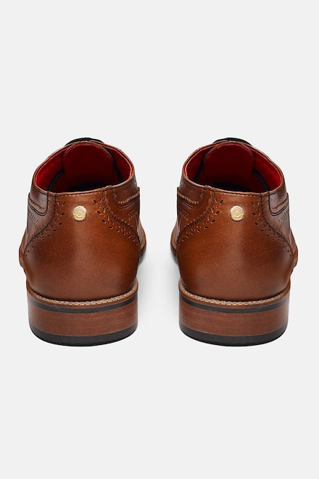 Shop_Banjaaran Studio_Brown Brogue Nawab Shoes_Online_at_Aza_Fashions