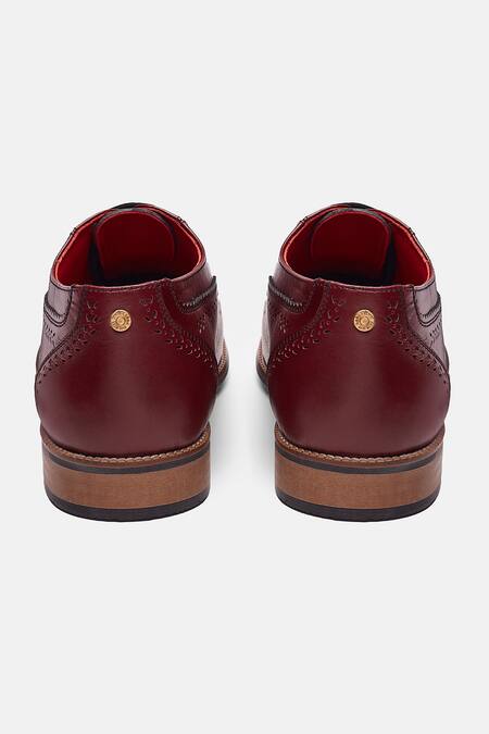 Shop_Banjaaran Studio_Red Brogue Nawab_Online_at_Aza_Fashions
