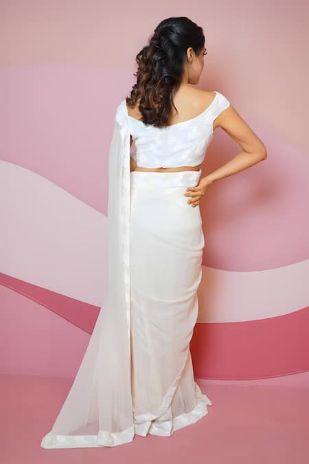 Vedika Soni Hand Embroidered Pre-Draped Saree With Blouse 