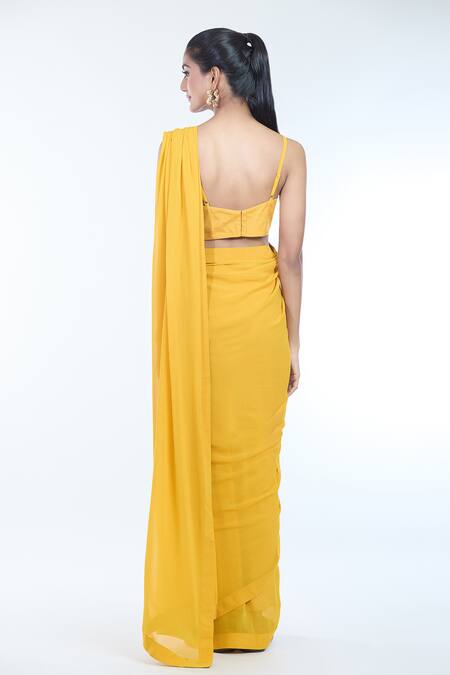 Buy Bhumika Sharma Yellow Net, Georgette Embroidery Sweetheart Sylvia Floral Print Cape And Saree Set Buy_Bhumika Sharma_Yellow Net, Georgette Embroidery Sweetheart Sylvia Floral Print Cape And Saree Set