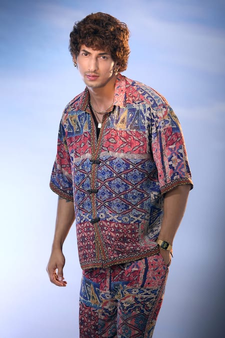 Buy Nikita Mhaisalkar X AZA Multi Color Georgette Embroidery Fleur Carpet Print Shirt With Pant Buy_Nikita Mhaisalkar X AZA_Multi Color Georgette Embroidery Fleur Carpet Print Shirt With Pant