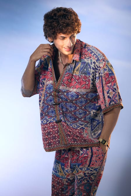 Shop Nikita Mhaisalkar X AZA Multi Color Georgette Embroidery Fleur Carpet Print Shirt With Pant Shop_Nikita Mhaisalkar X AZA_Multi Color Georgette Embroidery Fleur Carpet Print Shirt With Pant