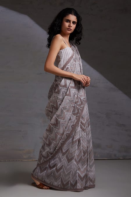 Shikha Malik Ikagai Hand Block Print Saree 